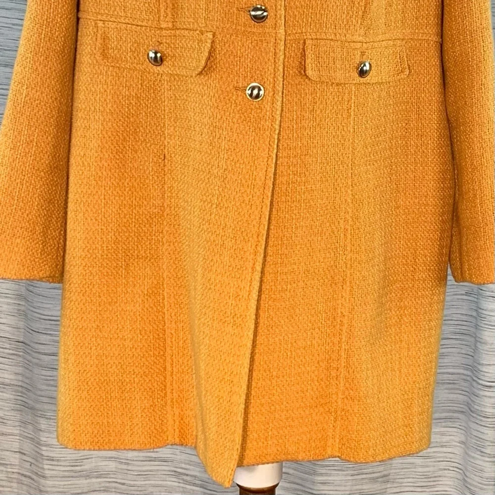 Chico's Mustard Twill Light Coat. - Picture 4 of 16